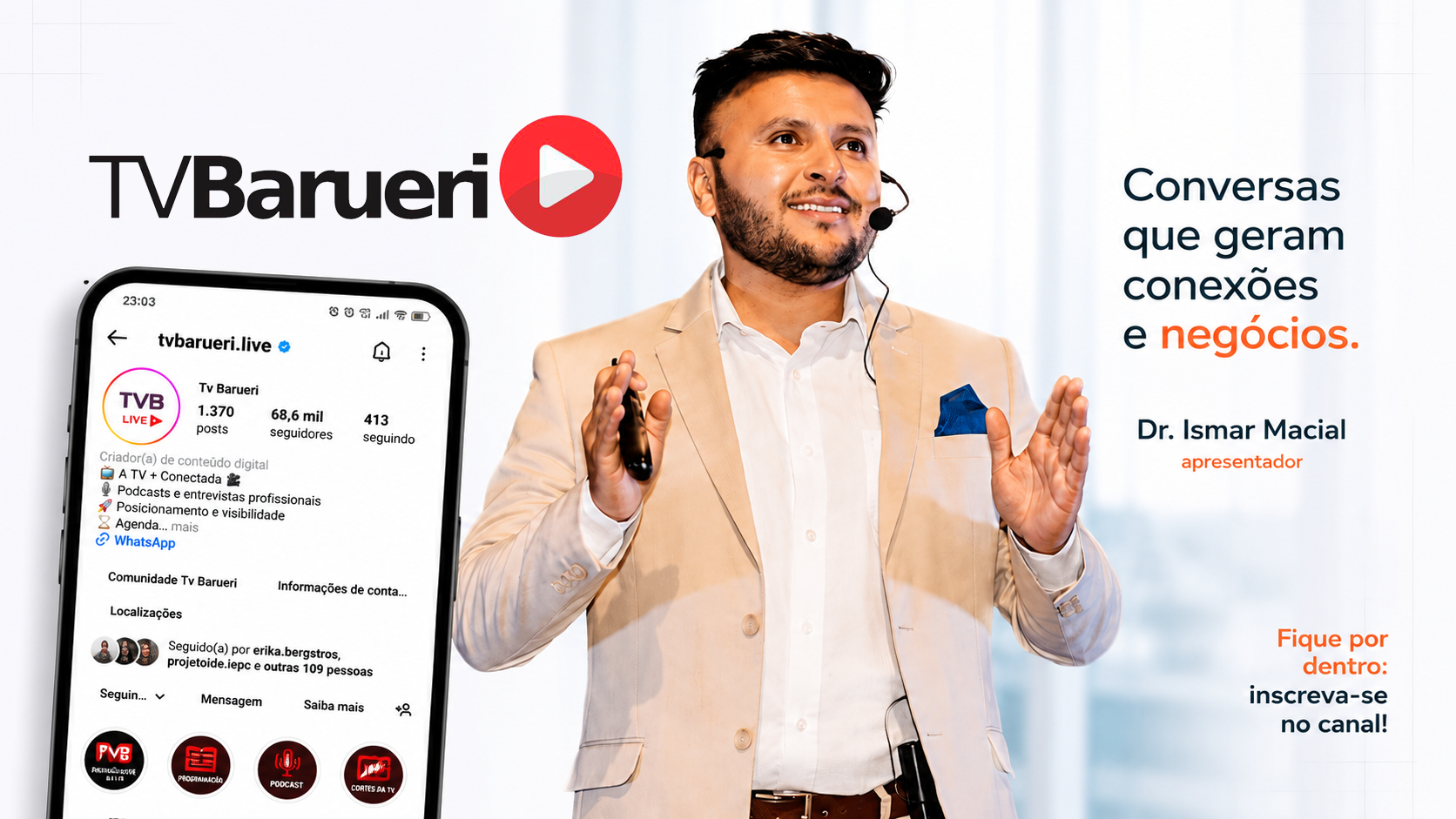 Dr. Ismar Maciel, apresentador da TV Barueri Live